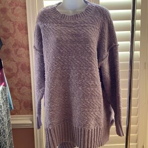 Free People Sweater, Lilac, Medium, 87% Cotton